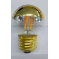 Medio espejo de oro LED bombilla, 2W G45 LED bombilla de filamento